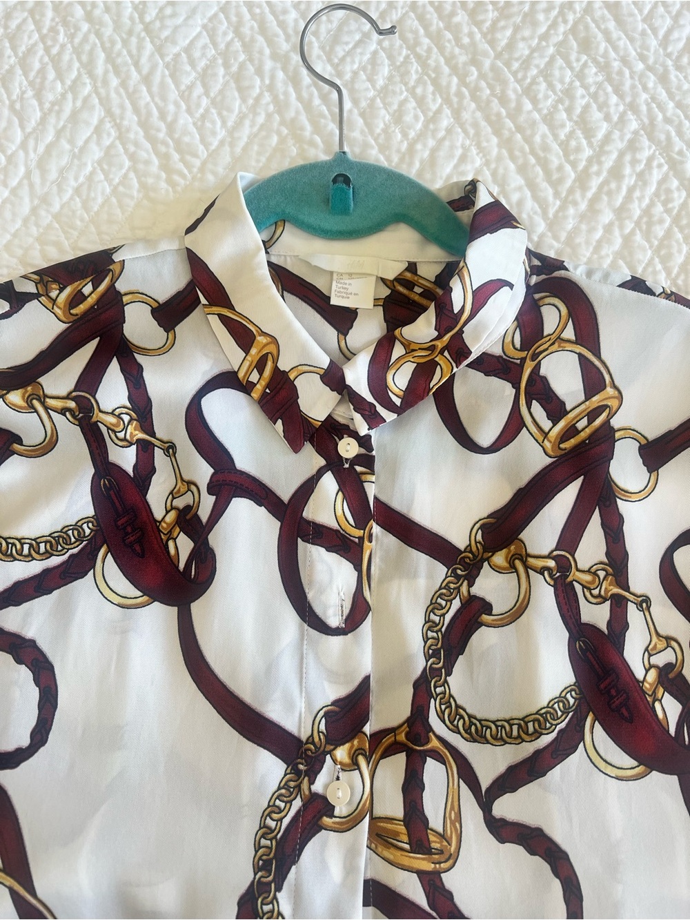 H&M Equestrian Chain Print Blouse - Picture 3 of 5